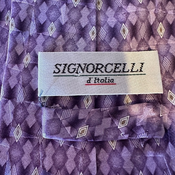 Signorelli Purple Geometric Tie - Picture 3 of 4